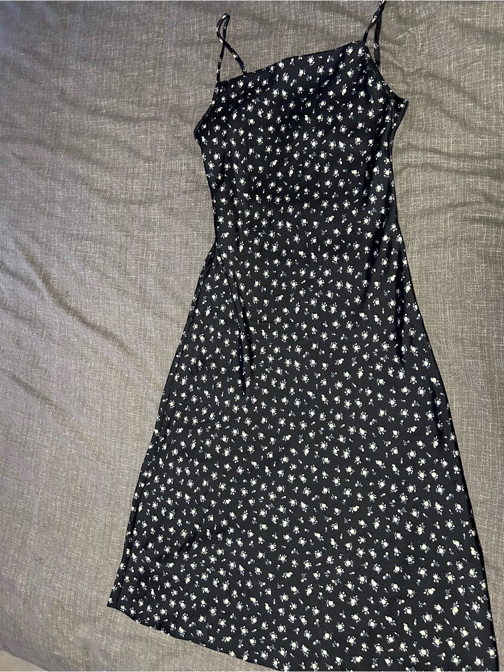 Ardene navy Midi Slip Dress with light pink  Floral Print